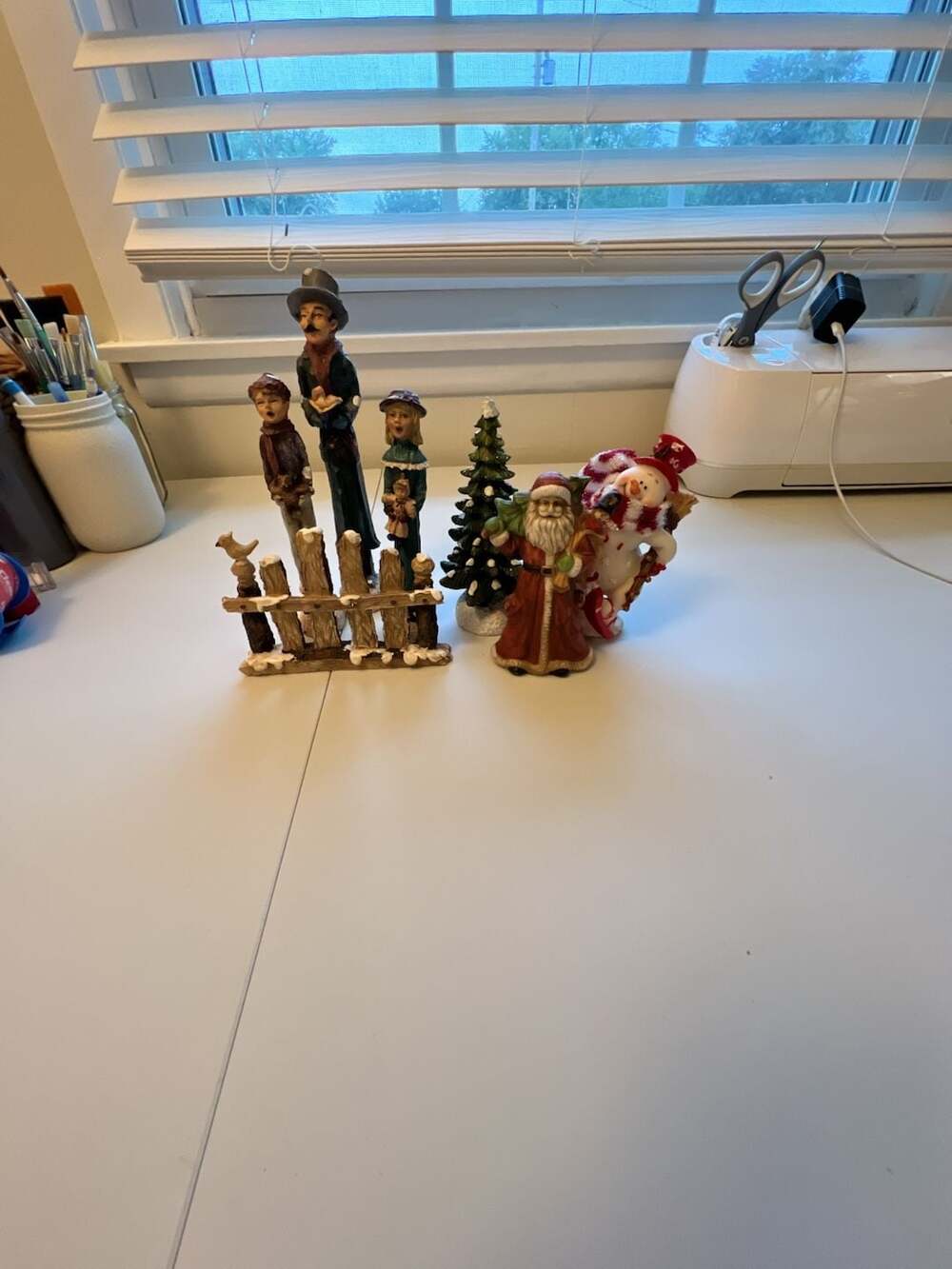Vintage Christmas Figurines Set of 7 Assorted Holiday Decorations